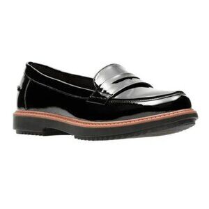Clarks Collection Soft Cushion Penny Loafers Women’s Size 8 Black Patent Leather